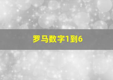 罗马数字1到6