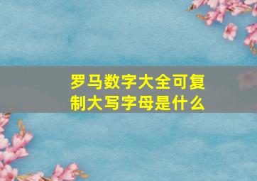 罗马数字大全可复制大写字母是什么