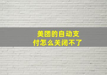 美团的自动支付怎么关闭不了