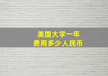 美国大学一年费用多少人民币