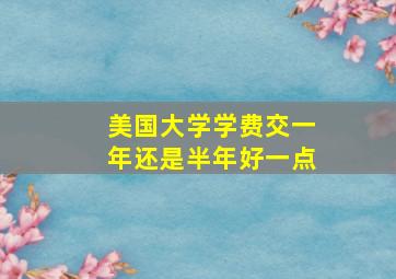 美国大学学费交一年还是半年好一点