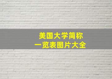 美国大学简称一览表图片大全