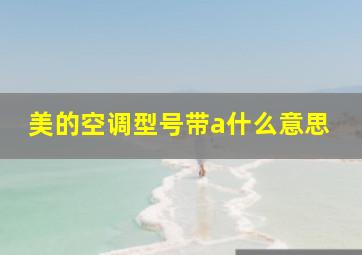 美的空调型号带a什么意思