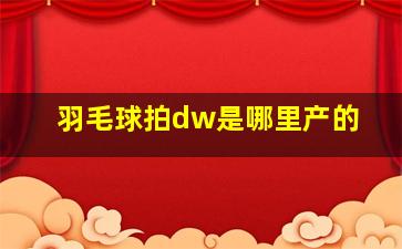 羽毛球拍dw是哪里产的