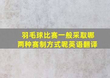 羽毛球比赛一般采取哪两种赛制方式呢英语翻译