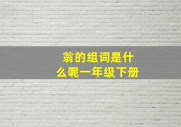 翁的组词是什么呢一年级下册