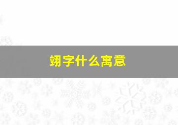 翊字什么寓意