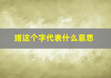 翊这个字代表什么意思