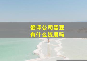 翻译公司需要有什么资质吗