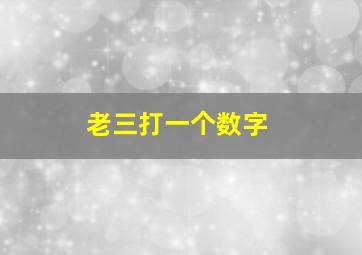 老三打一个数字