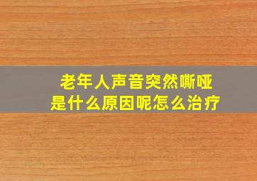 老年人声音突然嘶哑是什么原因呢怎么治疗