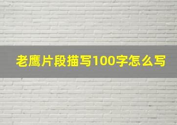 老鹰片段描写100字怎么写