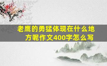 老鹰的勇猛体现在什么地方呢作文400字怎么写