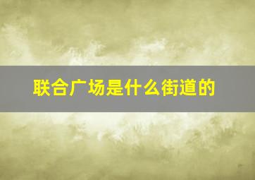 联合广场是什么街道的