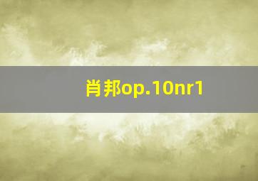 肖邦op.10nr1