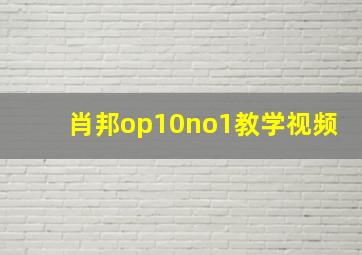 肖邦op10no1教学视频