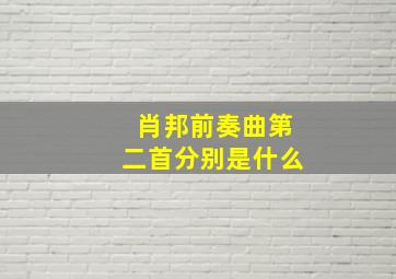 肖邦前奏曲第二首分别是什么