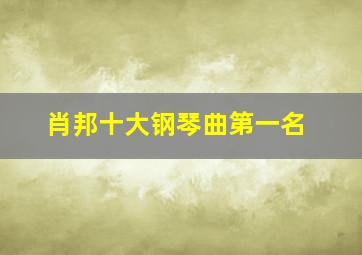 肖邦十大钢琴曲第一名