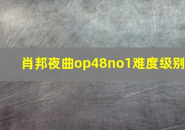 肖邦夜曲op48no1难度级别