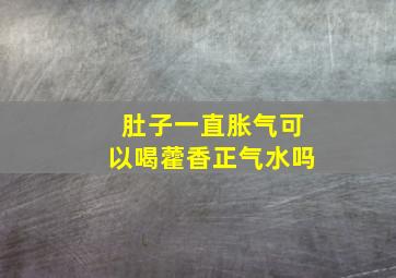 肚子一直胀气可以喝藿香正气水吗