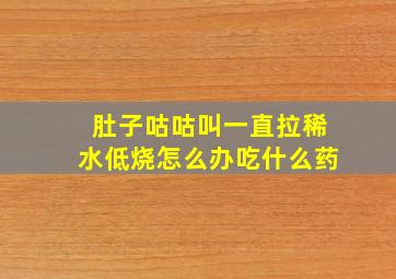 肚子咕咕叫一直拉稀水低烧怎么办吃什么药