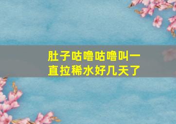 肚子咕噜咕噜叫一直拉稀水好几天了