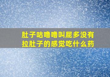 肚子咕噜噜叫屁多没有拉肚子的感觉吃什么药