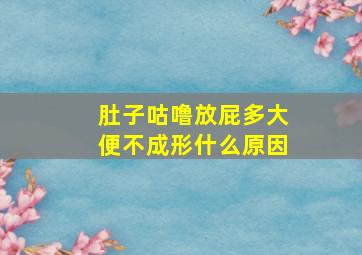 肚子咕噜放屁多大便不成形什么原因