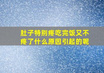 肚子特别疼吃完饭又不疼了什么原因引起的呢