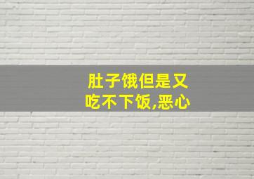 肚子饿但是又吃不下饭,恶心