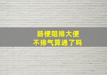 肠梗阻排大便不排气算通了吗