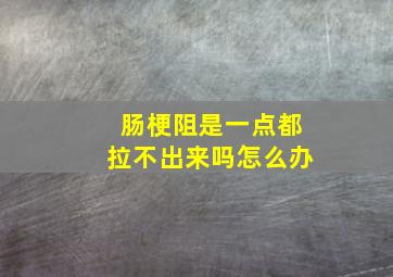 肠梗阻是一点都拉不出来吗怎么办