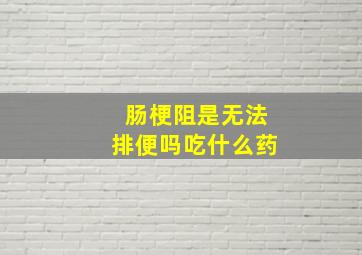 肠梗阻是无法排便吗吃什么药