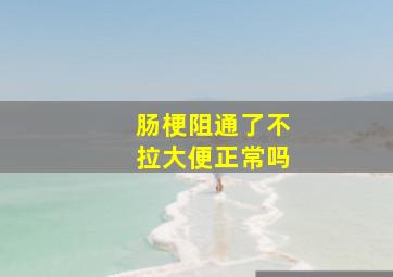 肠梗阻通了不拉大便正常吗