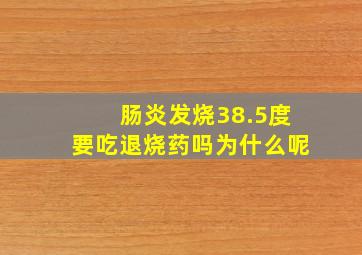 肠炎发烧38.5度要吃退烧药吗为什么呢