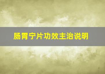 肠胃宁片功效主治说明