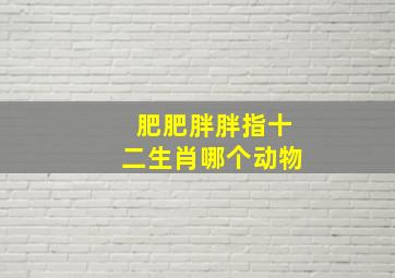 肥肥胖胖指十二生肖哪个动物