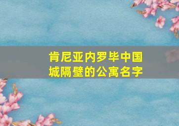 肯尼亚内罗毕中国城隔壁的公寓名字