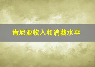 肯尼亚收入和消费水平