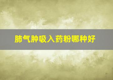 肺气肿吸入药粉哪种好