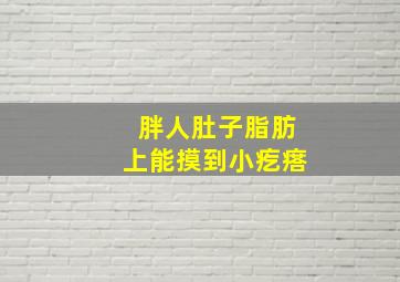 胖人肚子脂肪上能摸到小疙瘩