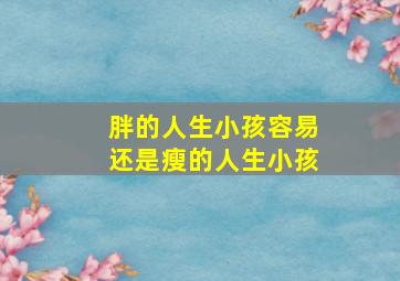 胖的人生小孩容易还是瘦的人生小孩