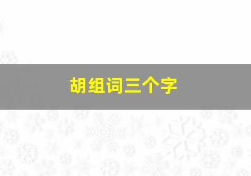 胡组词三个字