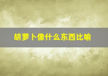 胡萝卜像什么东西比喻