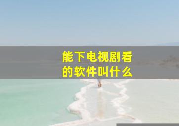 能下电视剧看的软件叫什么