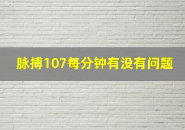 脉搏107每分钟有没有问题