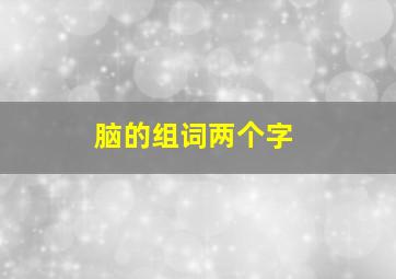 脑的组词两个字