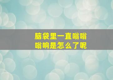 脑袋里一直嗡嗡嗡响是怎么了呢