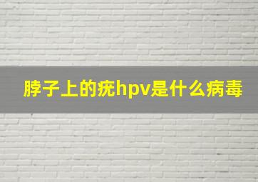 脖子上的疣hpv是什么病毒