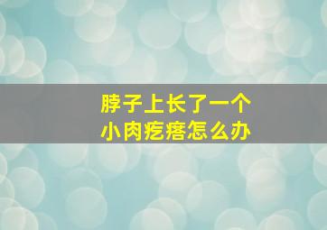 脖子上长了一个小肉疙瘩怎么办